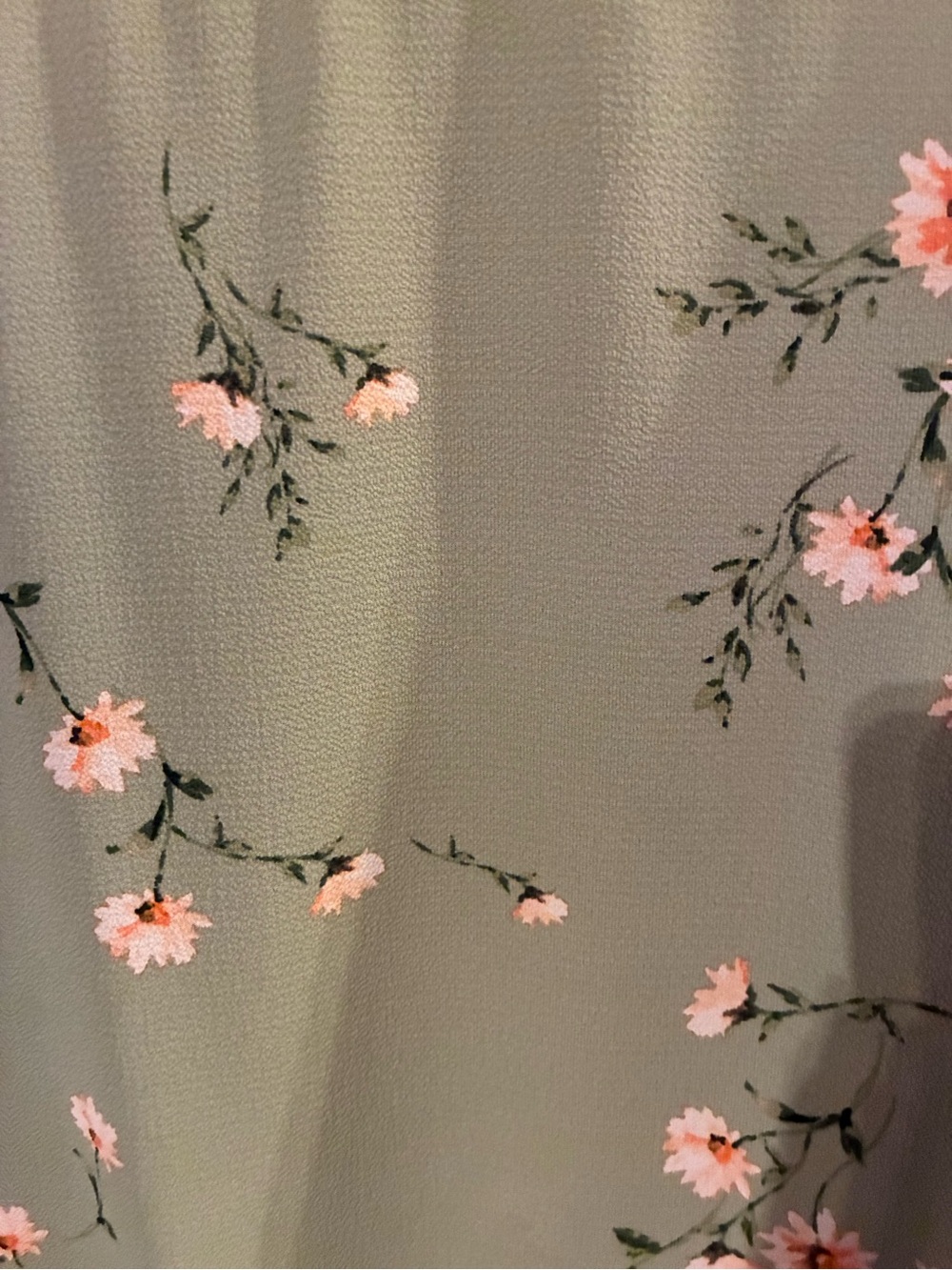 CeCe Sage Green Floral Tie-Sleeve Blouse - Picture 3 of 5